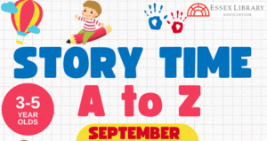 Story Time A - Z logo of colorful, cartoon letters