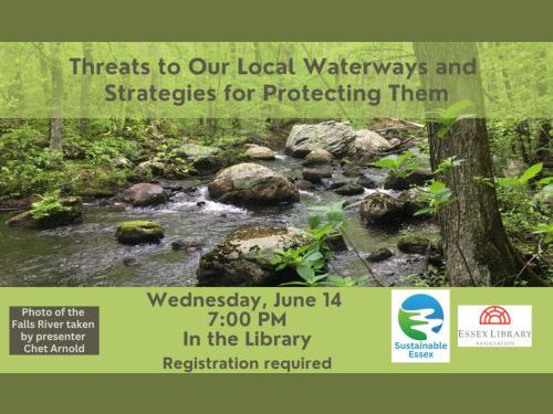 image promoting the Threats to Our Local Waterways event on June 14 at 7 PM