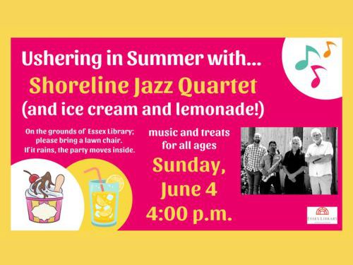 image promoting the Shoreline Jazz Quartet summer concert event on June 4 at 4PM