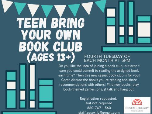 image promoting the Teen Book Club on July 25 at 5 PM