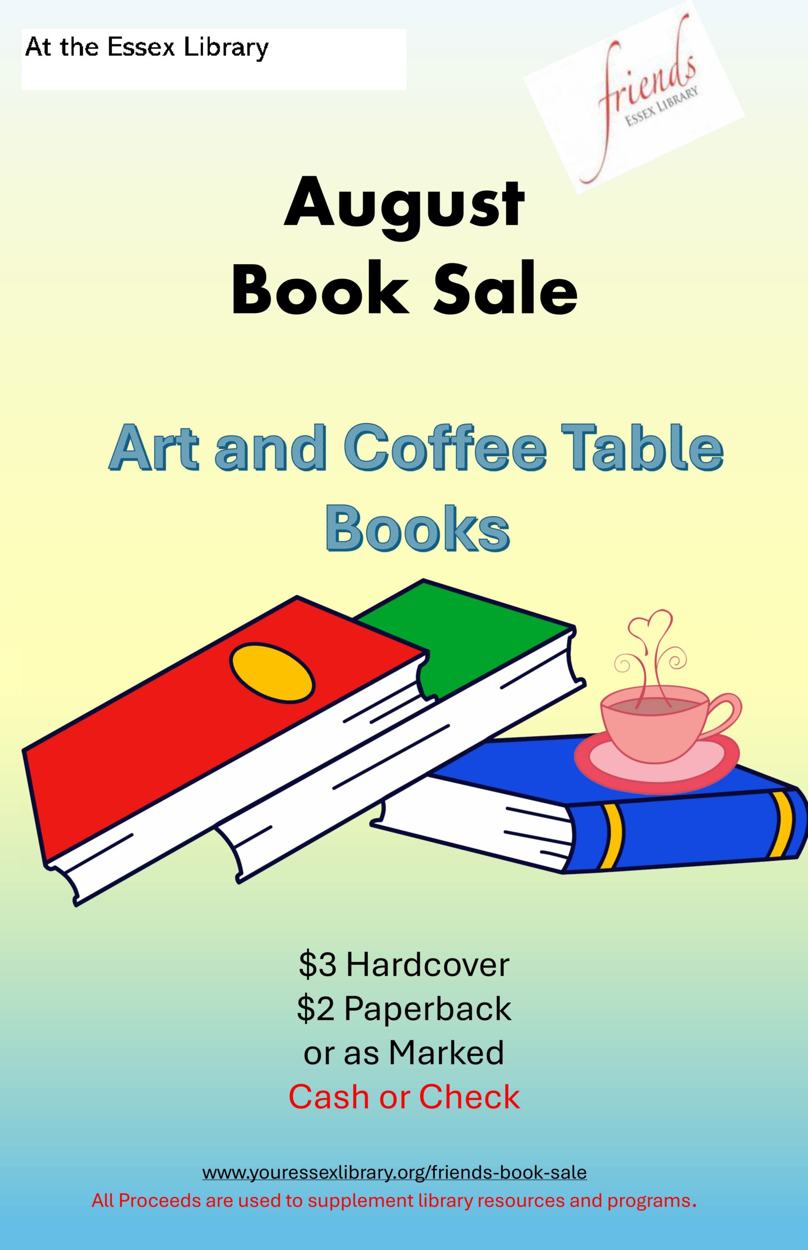 poster for the August book sale